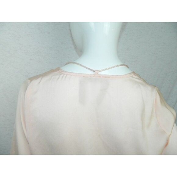 Ecru Lab Shirt Peach Orange Silky Tunic with Tassels Size Small‎ - Picture 9 of 12